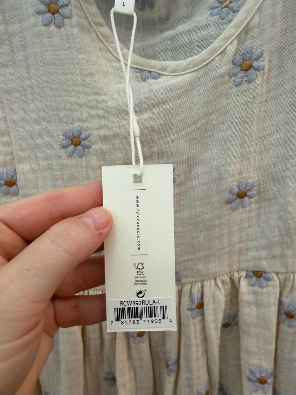 Rylee + Cru AVERY DRESS | BLUE DAISIES - NWT - Large - Picture 4 of 4